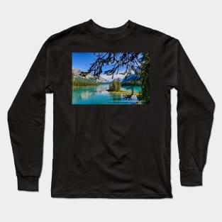 Jasper National Park Spirit Island Maligne Lake Alberta Canada Long Sleeve T-Shirt